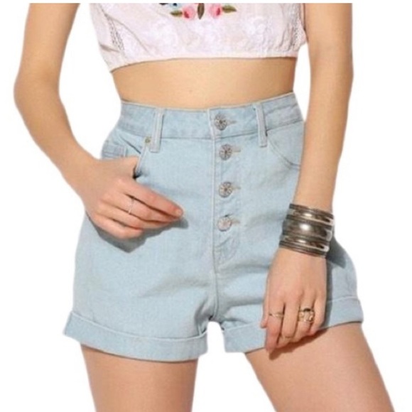 Urban Outfitters Pants - BDG super high rise foxy button shorts size 25 Preowned casual summer vacation